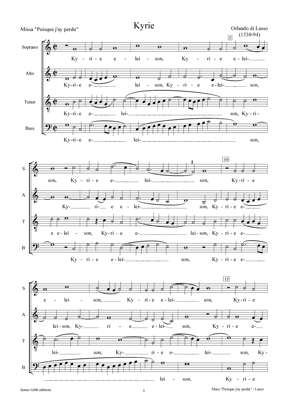Missa Puisque j'ay perdu - Page 1