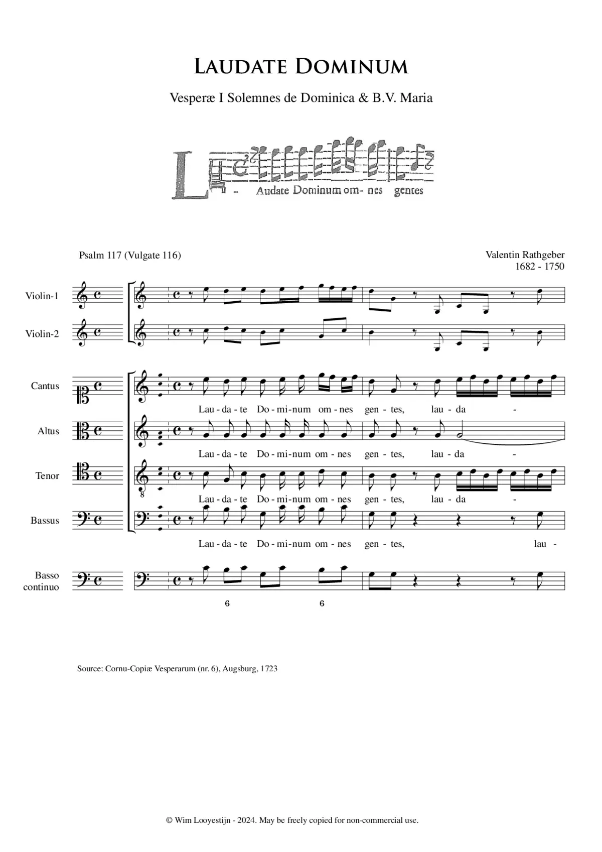 Laudate Dominum, Op.II, No.6 - Page 1