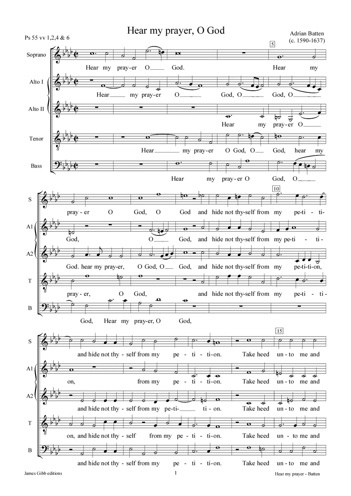 Hear my prayer, O God - Page 1