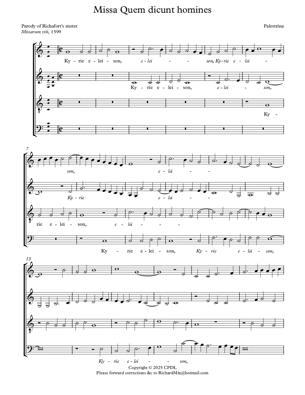 Missa Quem dicunt homines - Page 1