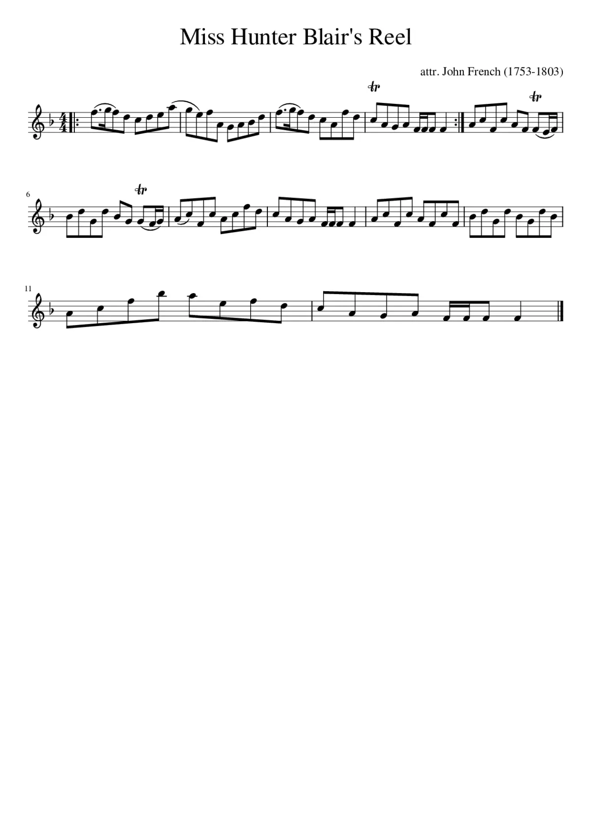 Lady Hunter Blair's Reel - Page 1