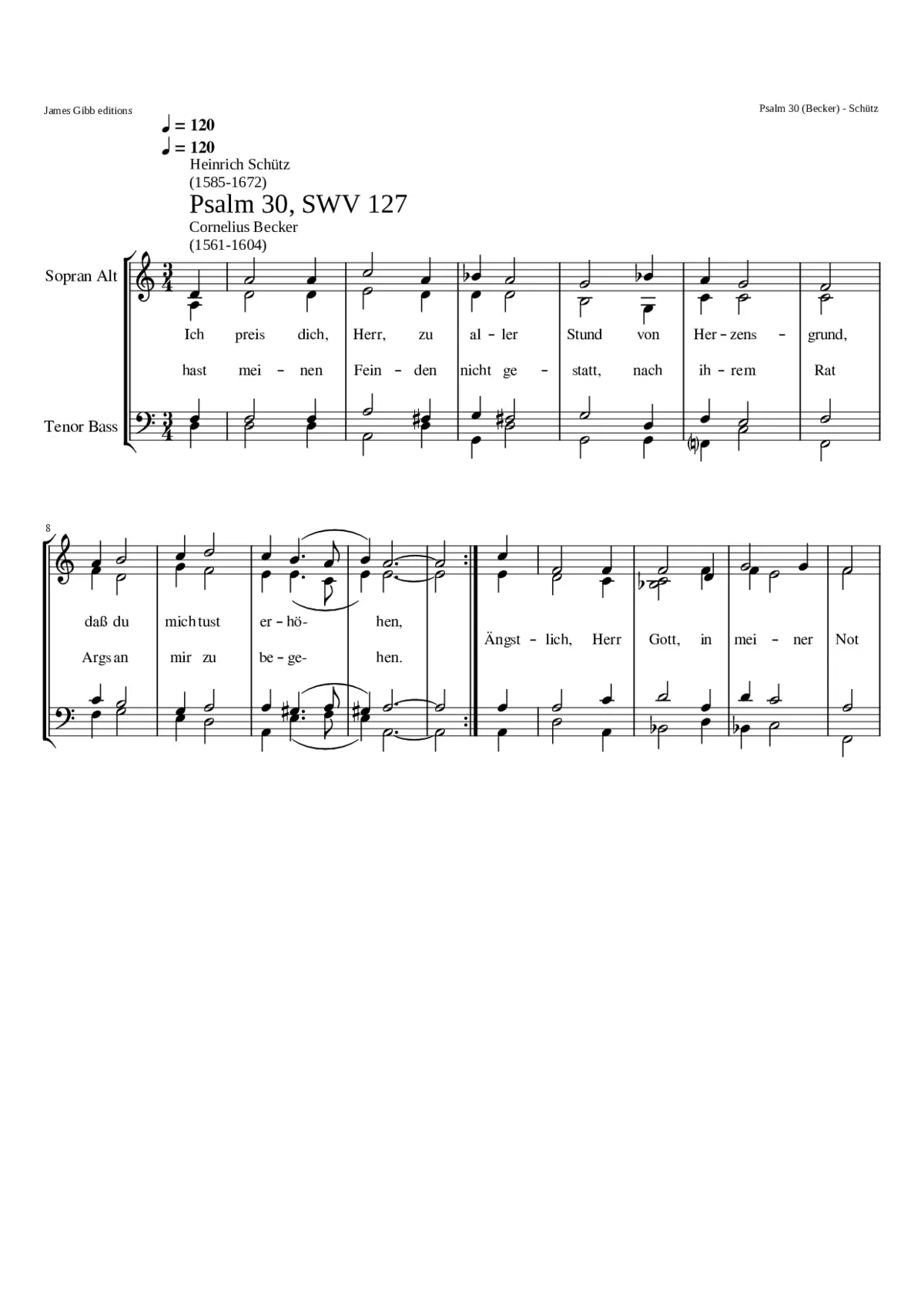 Ich preis dich Herr zu aller Stund SWV 127 - Page 1