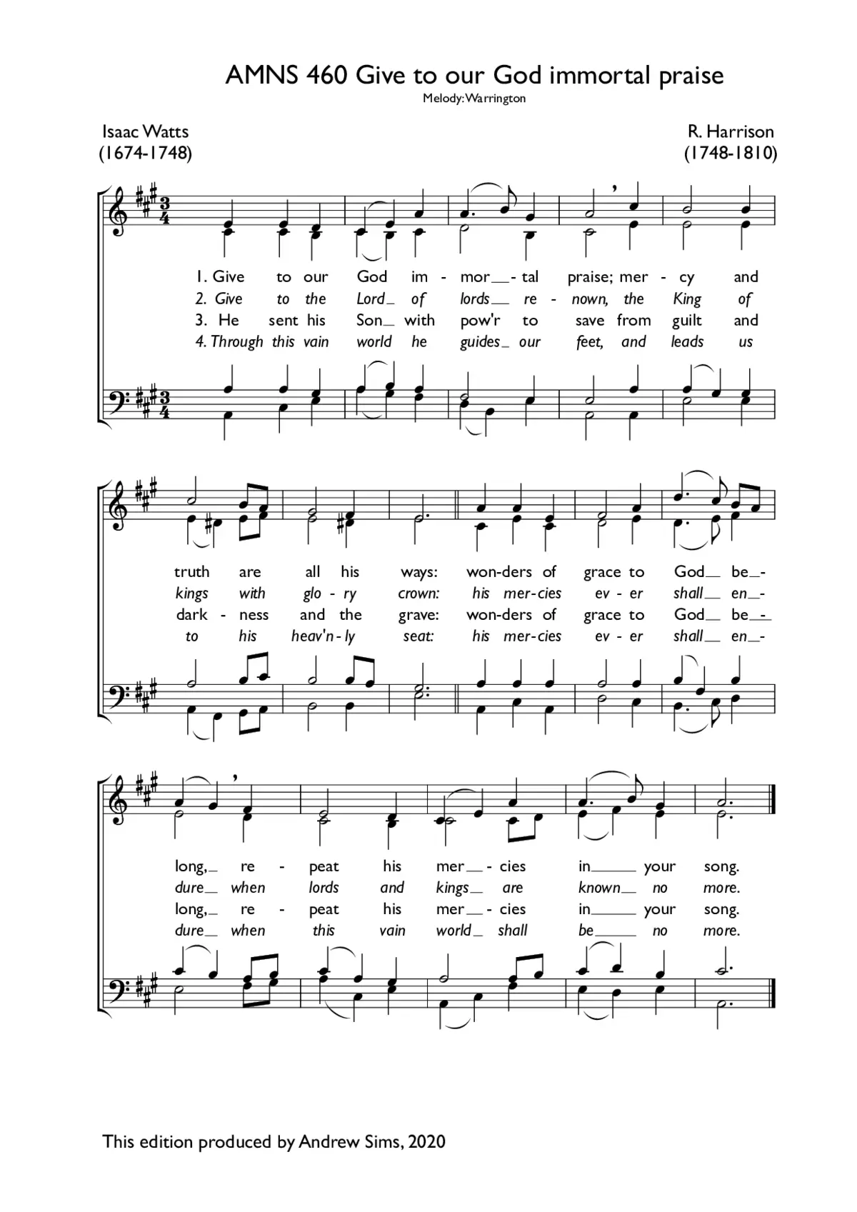 Give to our God immortal praise - Page 1