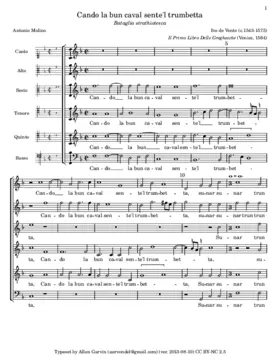 Cando la bun caval sente'l trumbetta