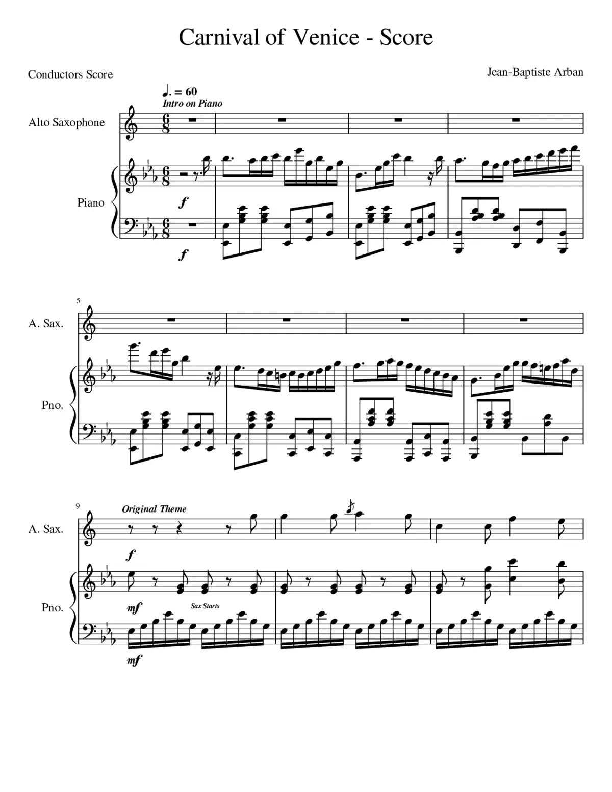 Fantaisie and Variations on The Carnival of Venice - Page 1