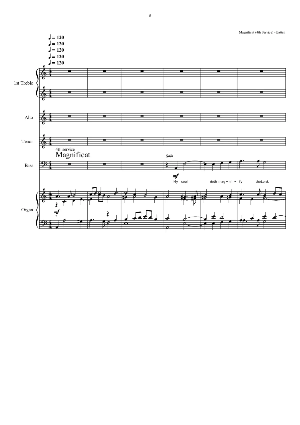 Magnificat and Nunc dimittis from the Fourth Service - Page 1