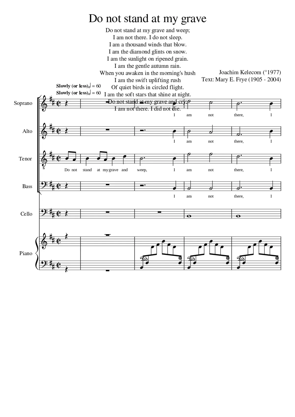 Do not stand at my grave - Page 1