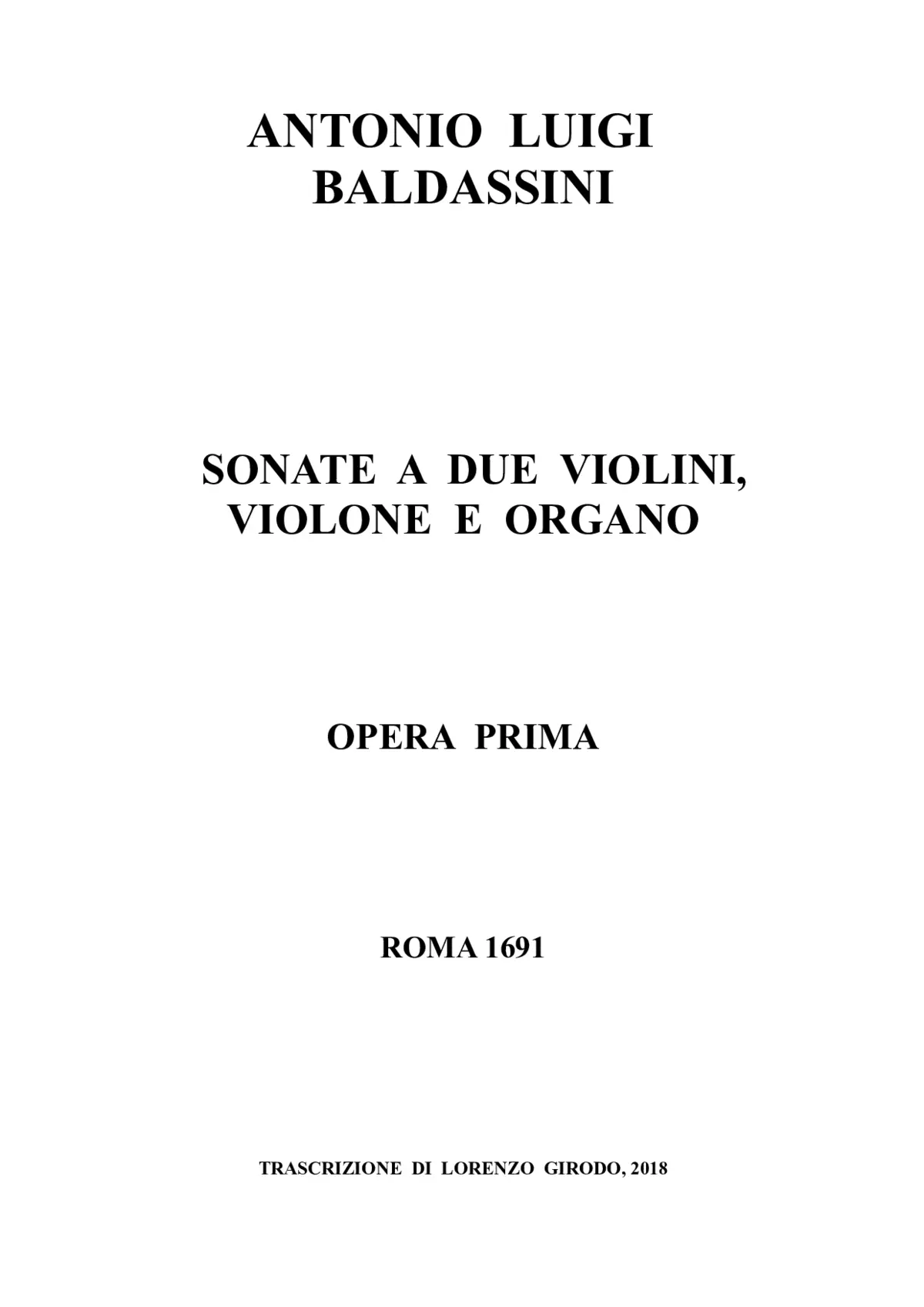 Sonate a due violini, violone e organo - Page 1