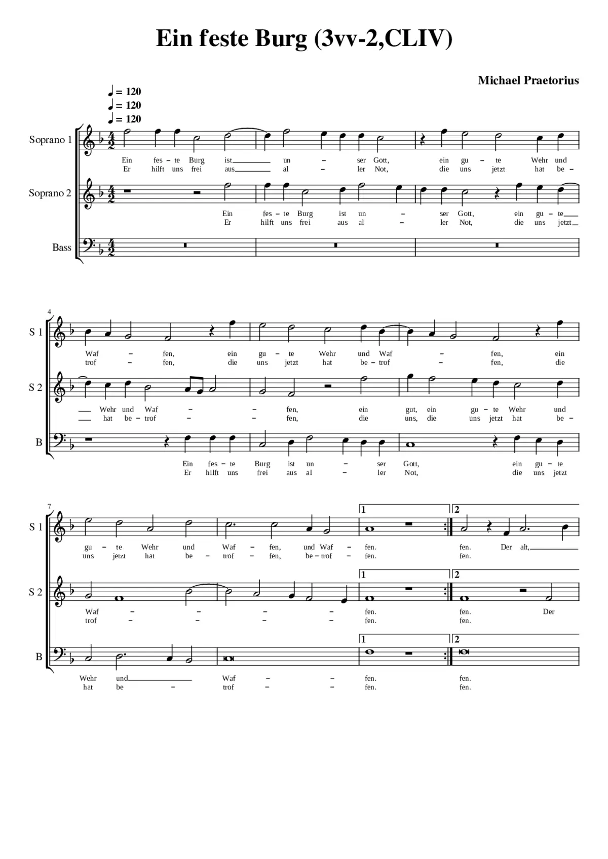 Ein feste Burg (3vv-2CLIV) - Page 1