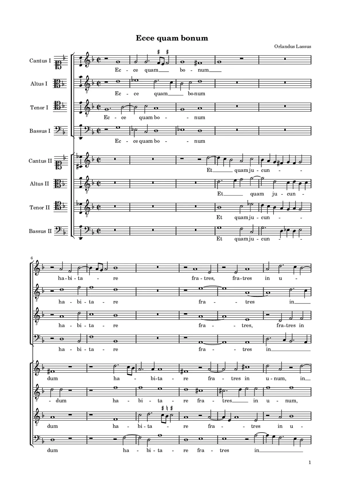 Ecce quam bonum - Page 1