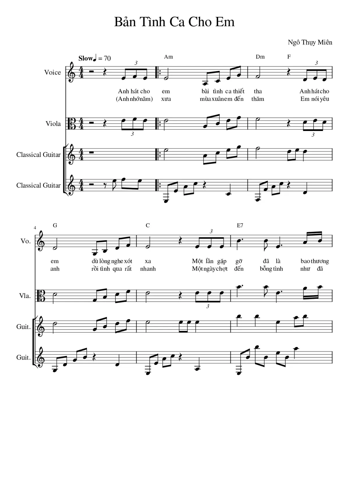 [Vietnamese] BaÌn TiÌnh Ca Cho Em (Ngô ThuÌy Miên) - Page 1