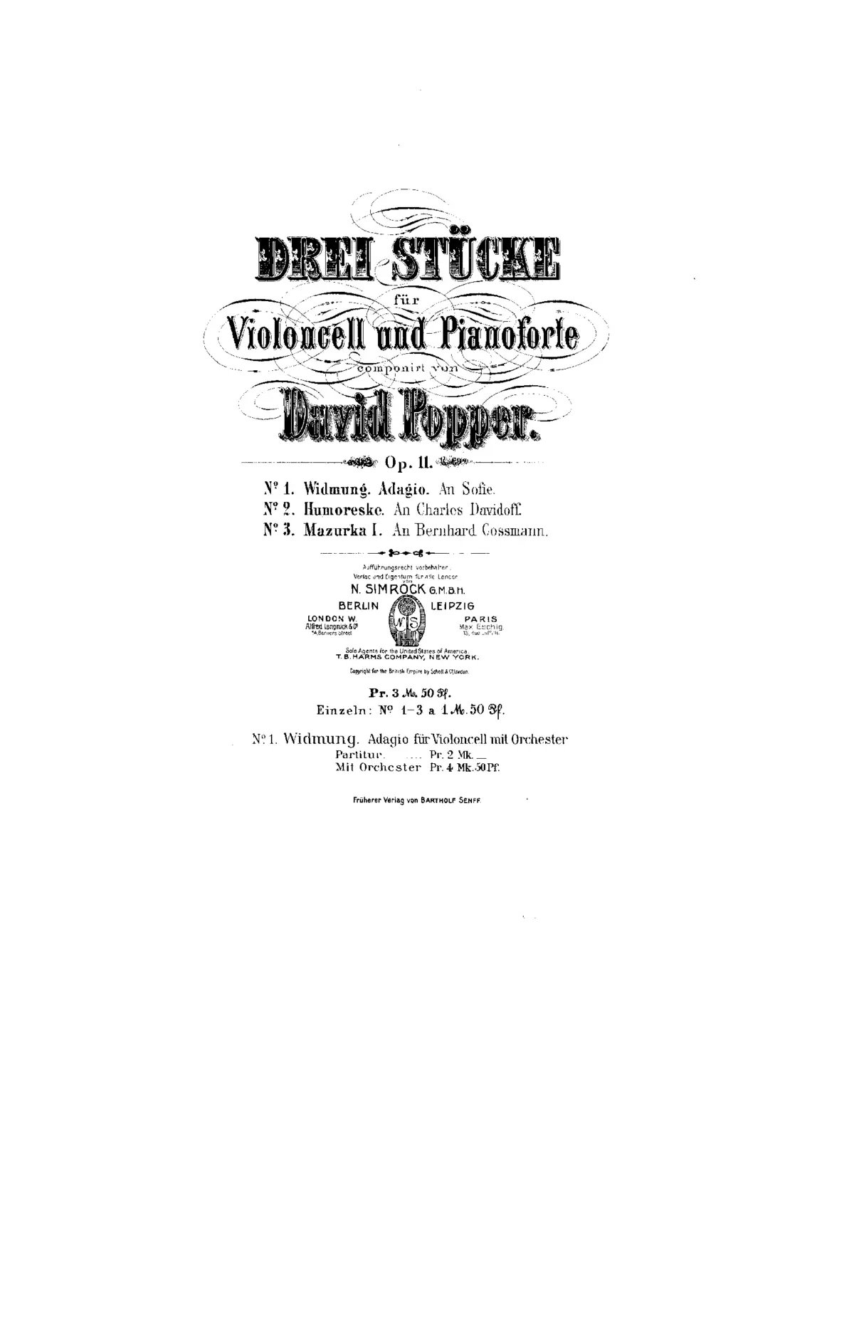 3 Pieces for Cello and Piano - Page 1