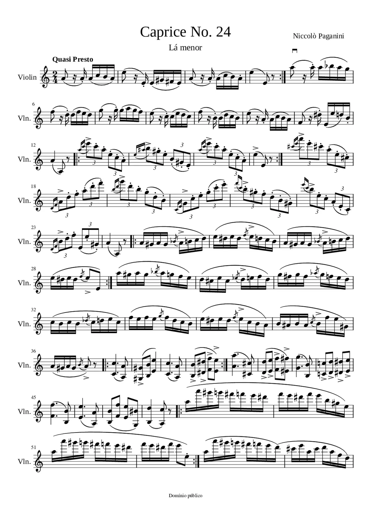 24 Caprices for Solo Violin Op.1 - Page 1