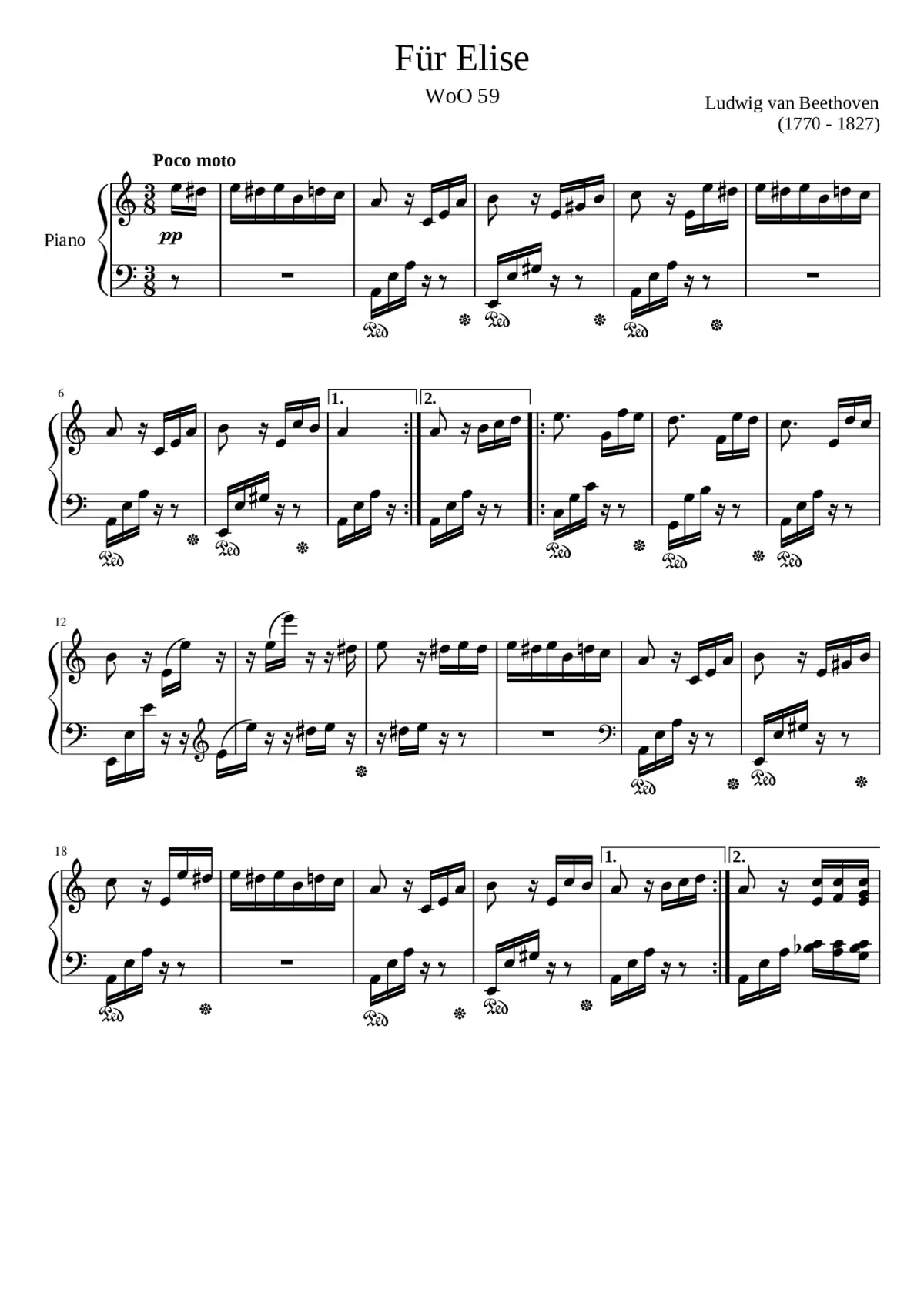 Fur EliseÙØ¹ ØªØÙØØª ÙØÙØ ØÙØºÙØÙ - Page 1