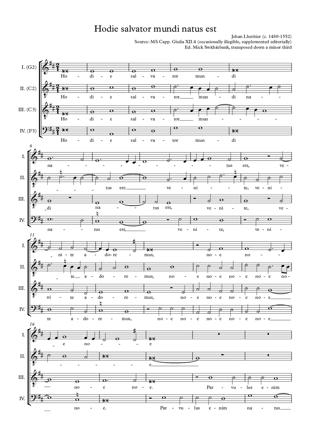 Hodie salvator mundi natus est - Page 1