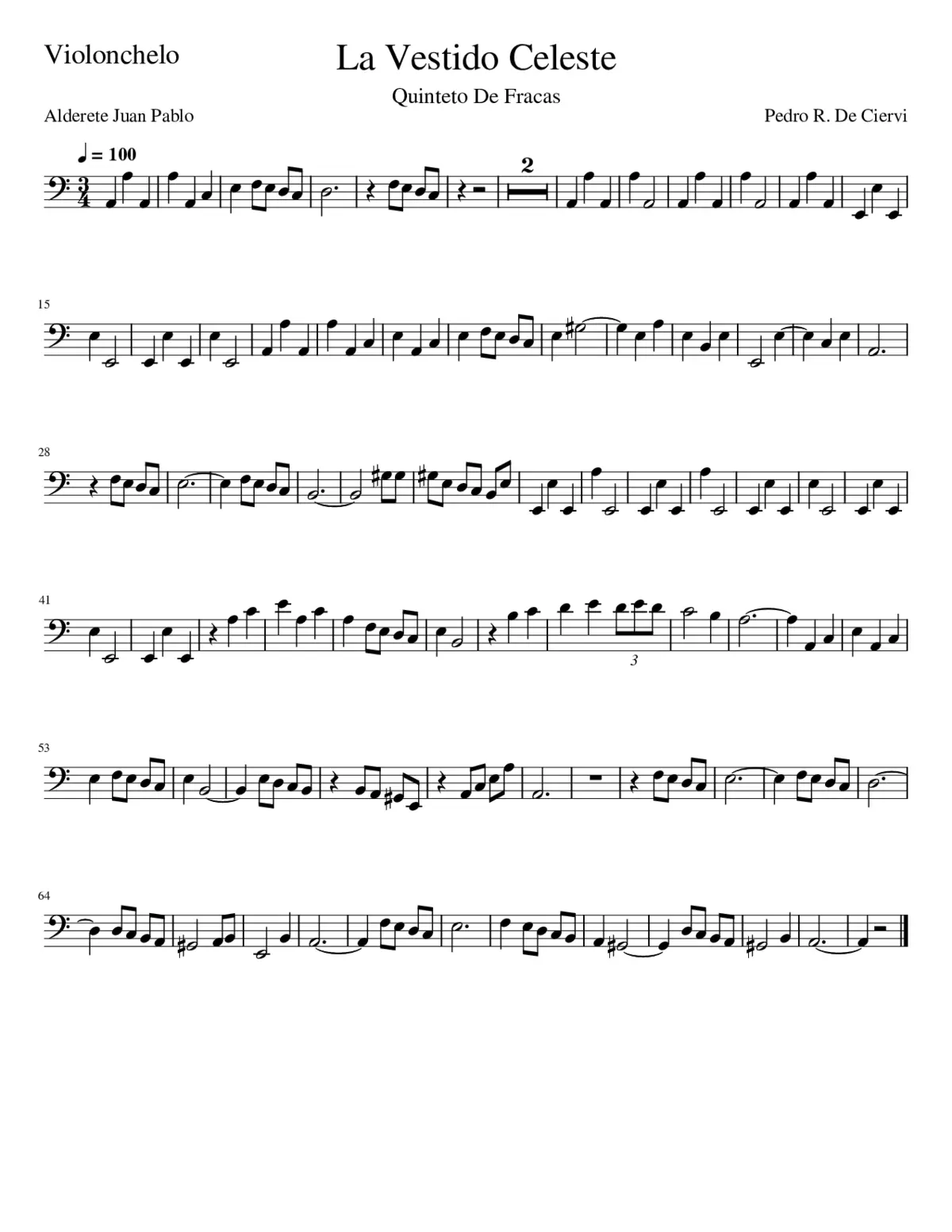 La Vestido Celeste-Violonchelo - Page 1