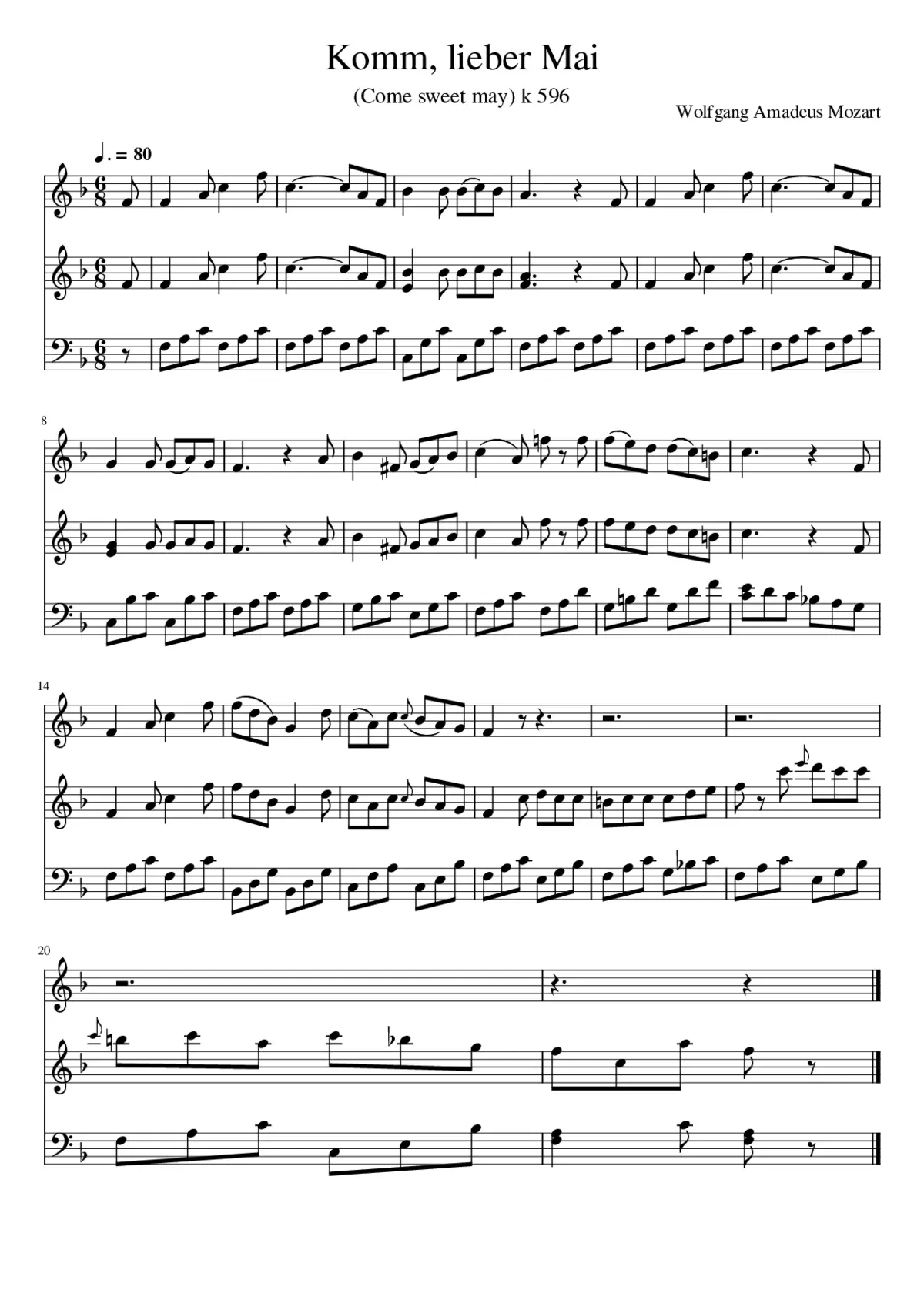 Komm lieber Mai - Page 1