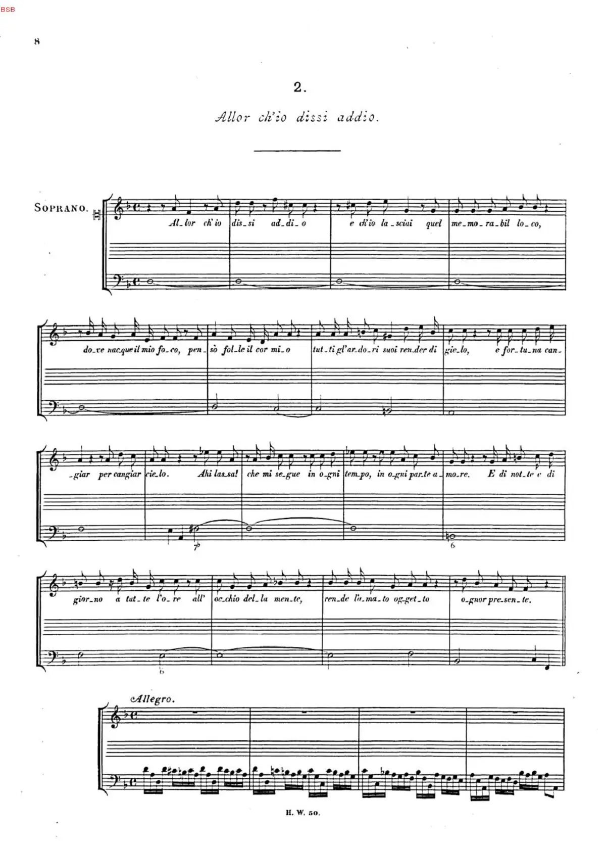 Allor ch'io dissi addio - Page 1