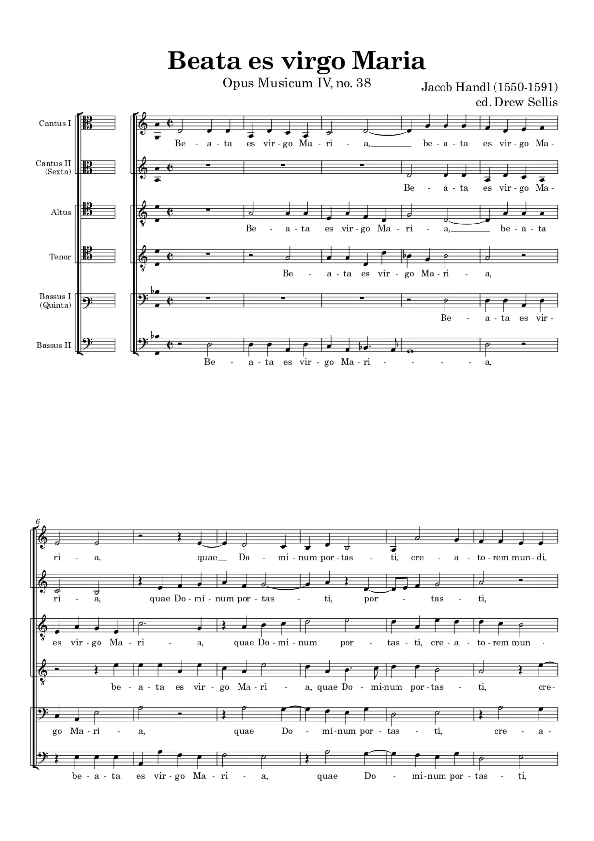 Beata es virgo Maria a 6 - Page 1