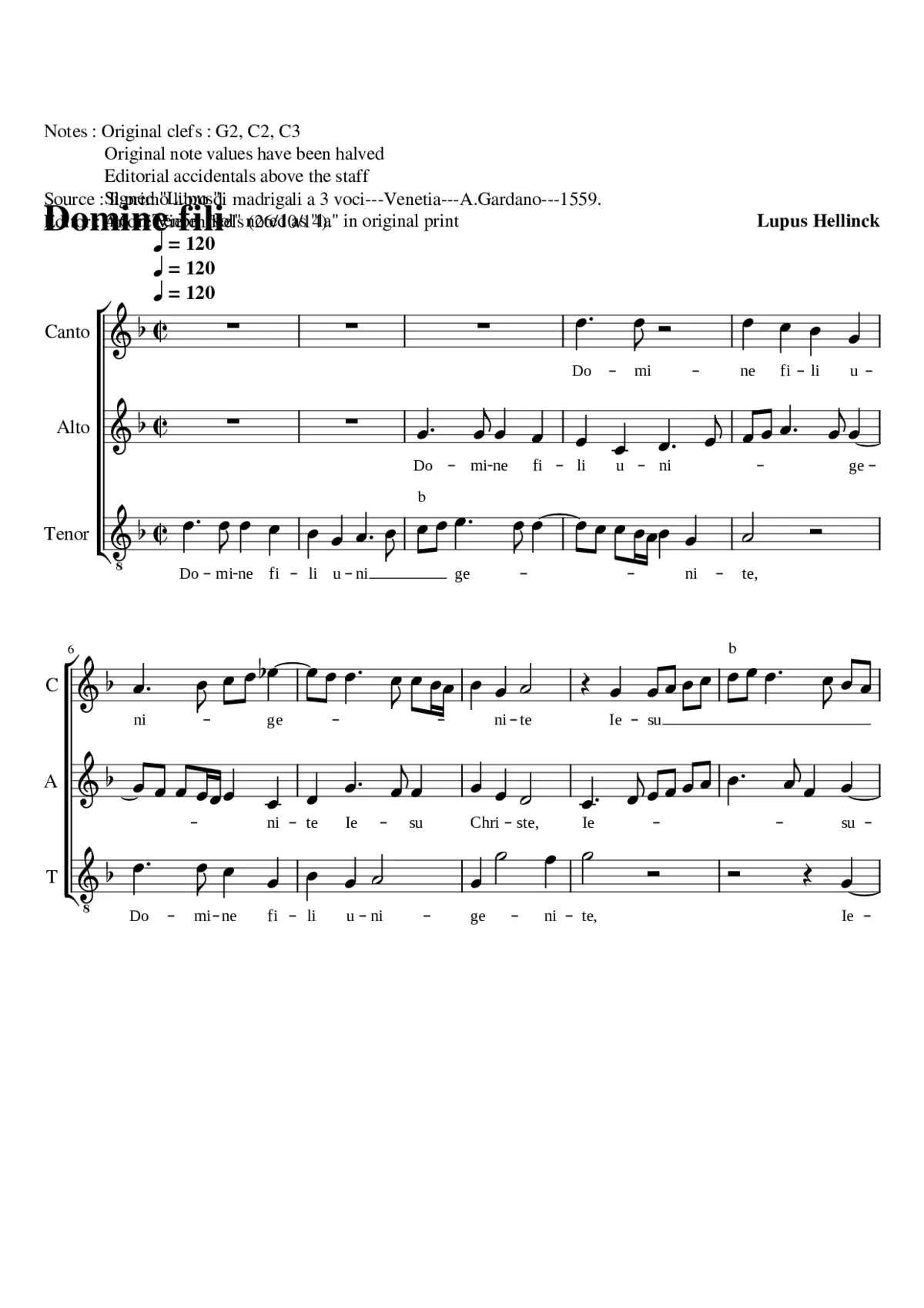 Domine fili unigenite - Page 1