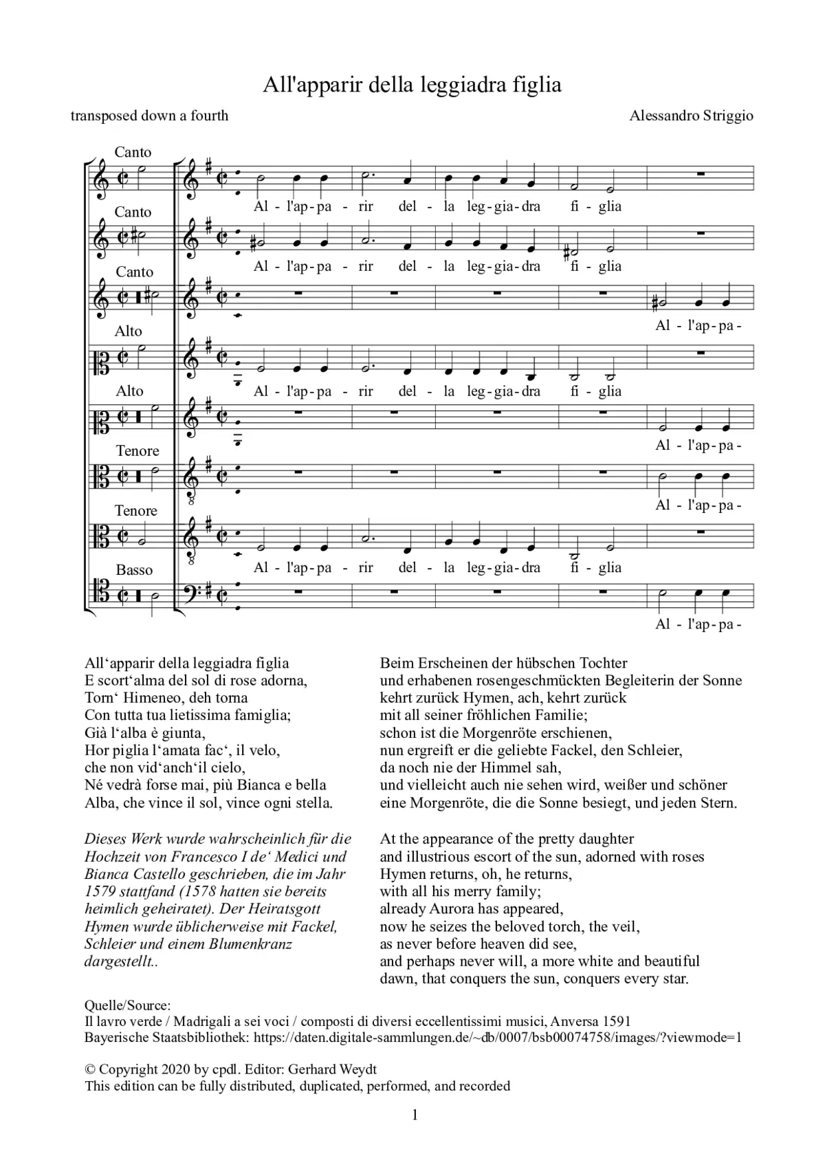 All'apparir della leggiadra figlia - Page 1