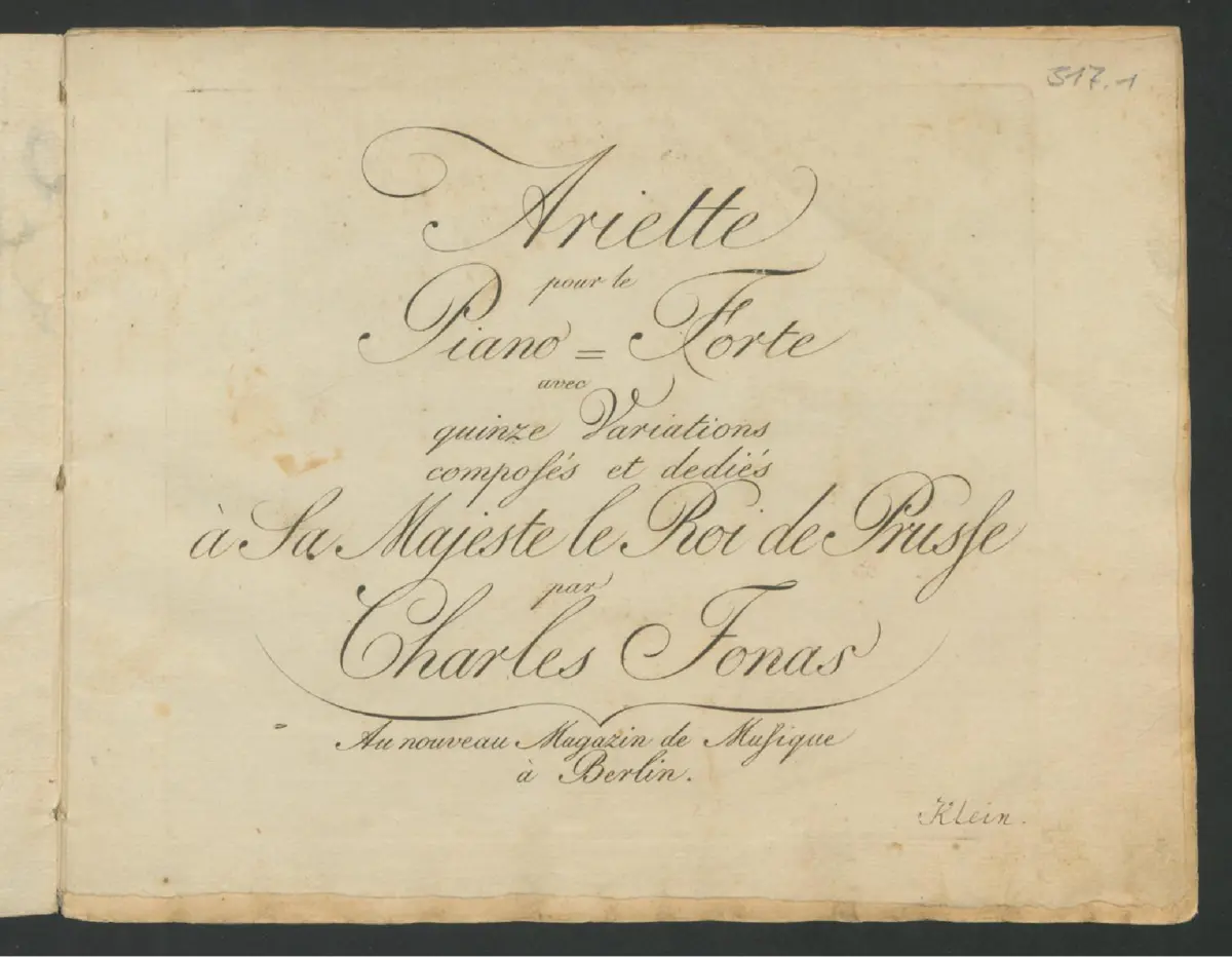 15 Variations on an Ariette in A major - Page 1