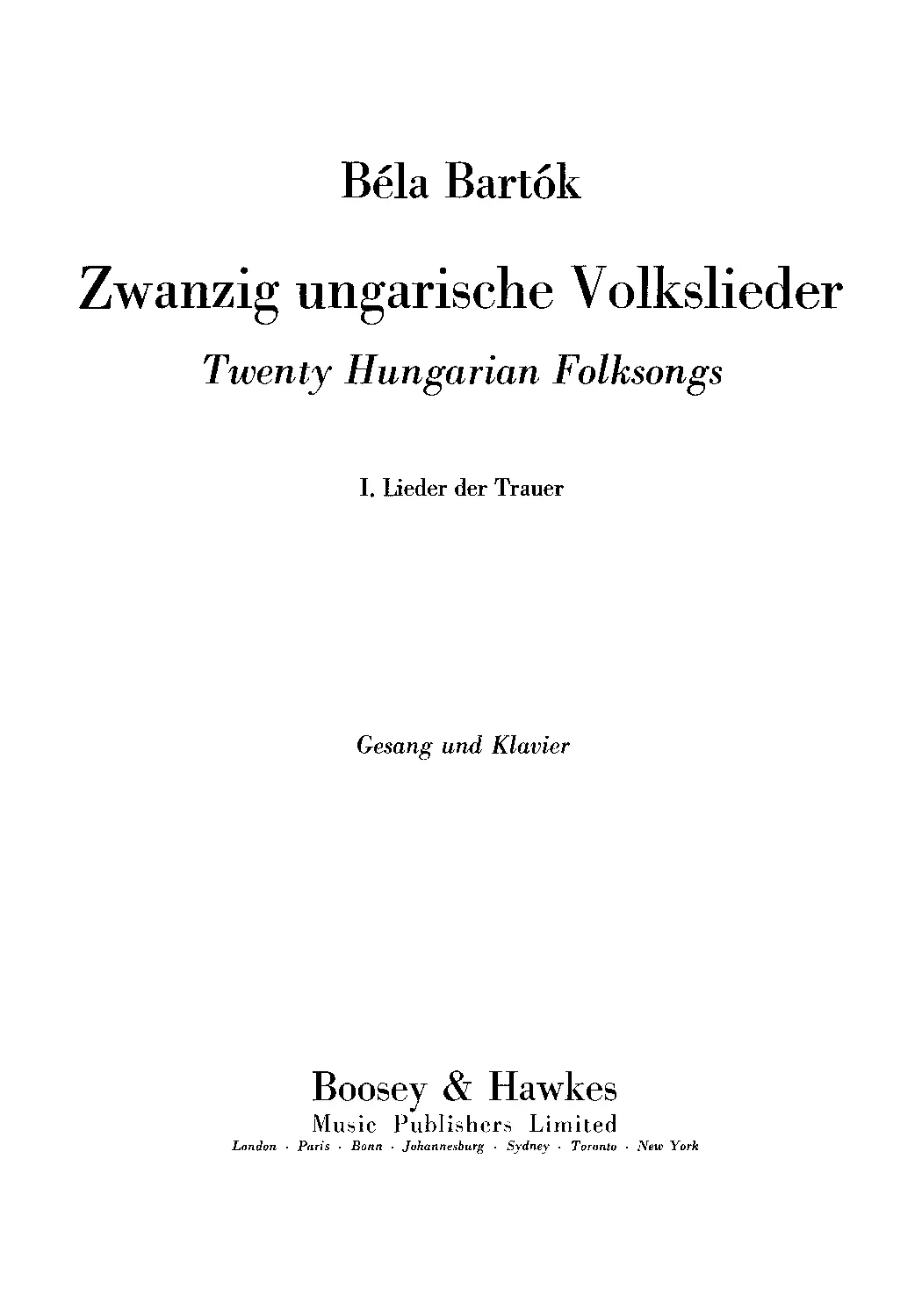 20 magyar népdal - Page 1