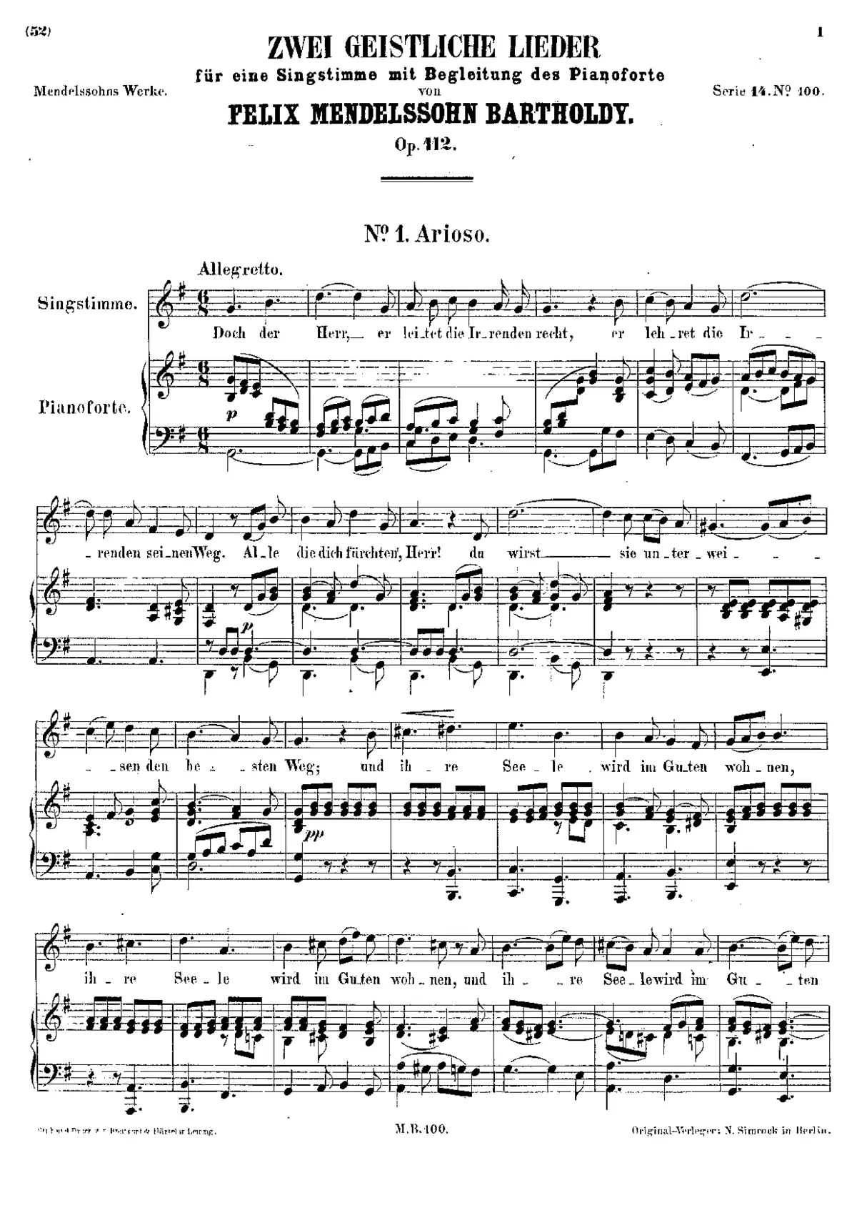 2 Songs, Op.112 - Page 1
