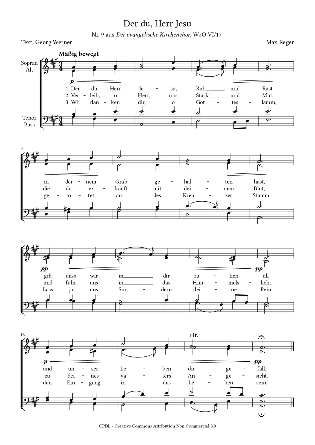 Der du, Herr Jesu, WoO VI 17, No. 9 - Page 1