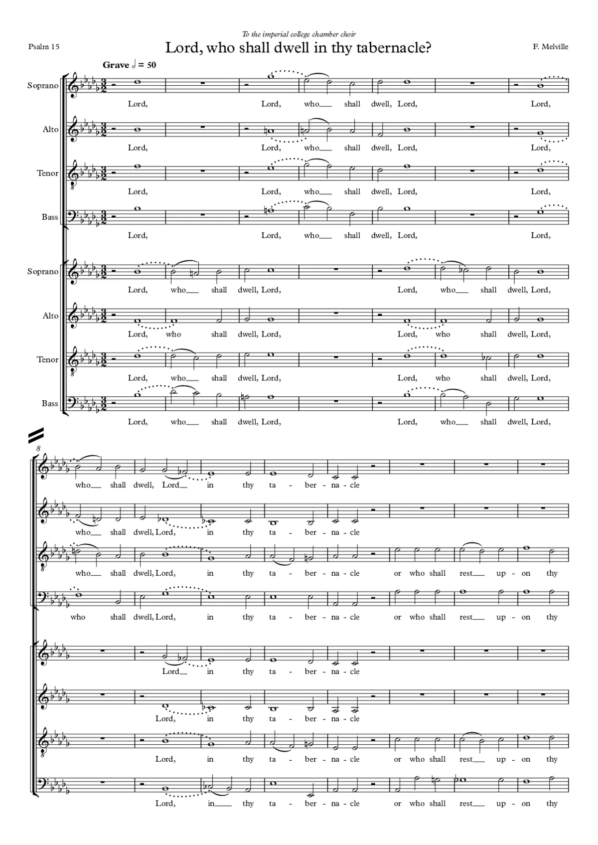 Lord, who shall dwell in thy tabernacle - Page 1
