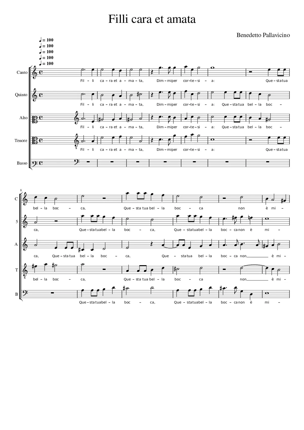 Filli cara et amata - Page 1