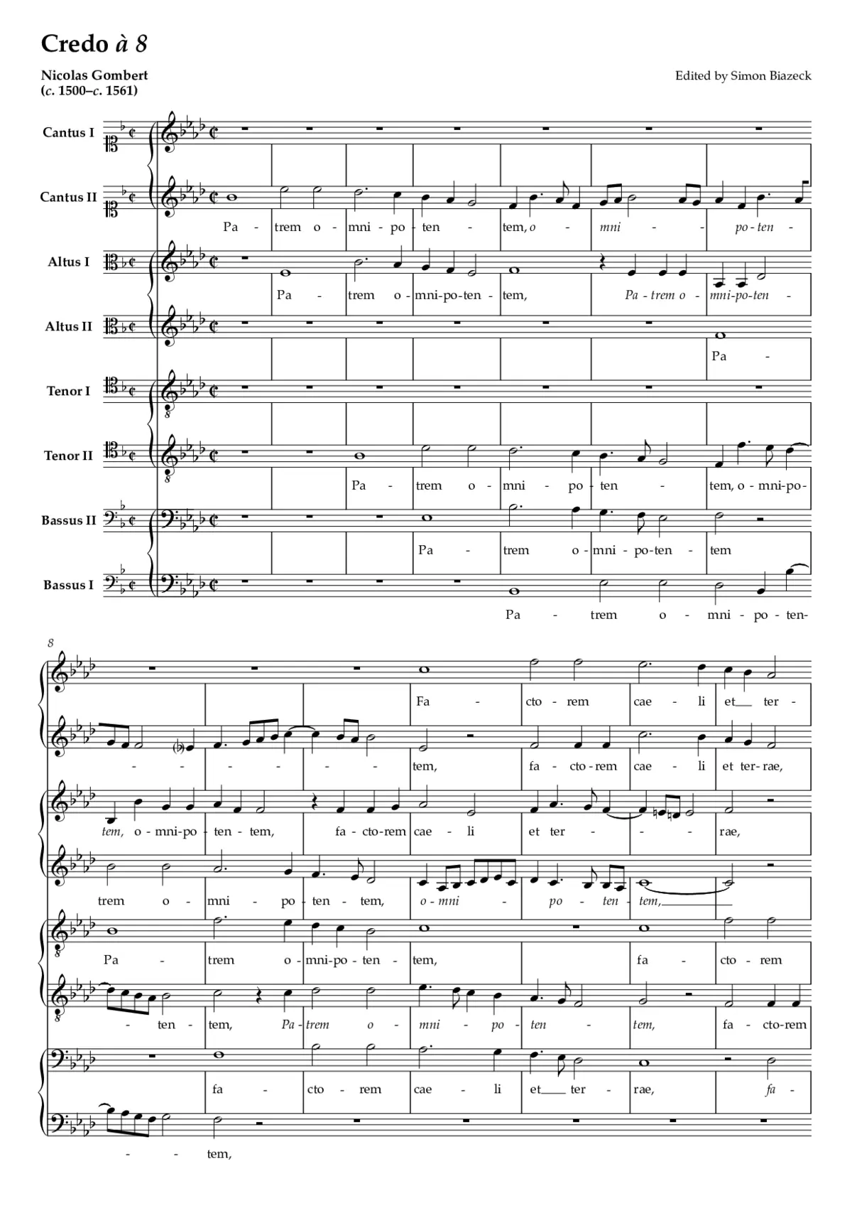 Credo à 8 - Page 1