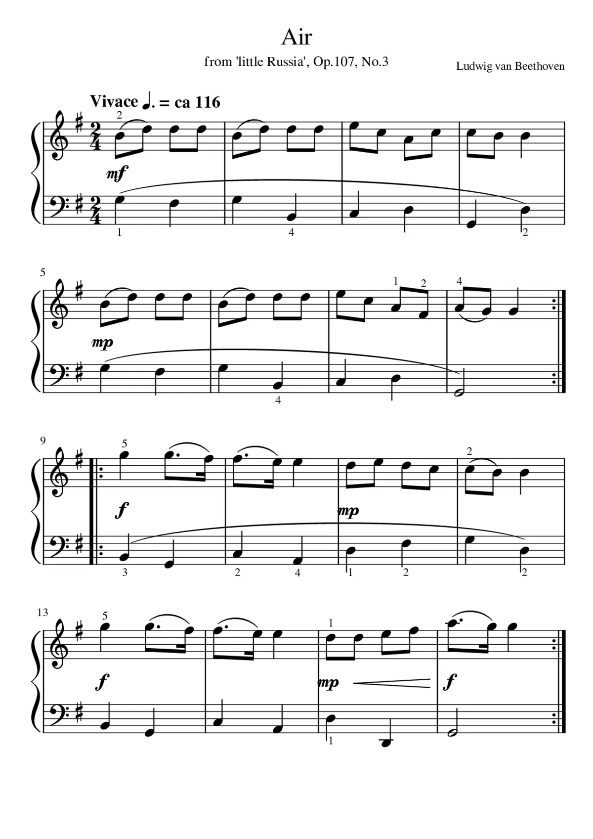 Air from 'little Russia' Op.107 No.3 - Page 1
