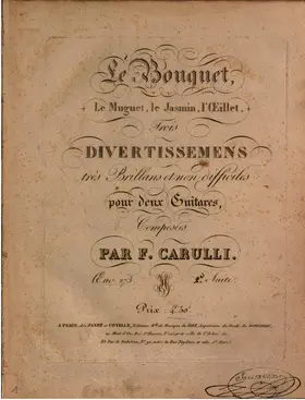 3 Divertissemens très brillans et non difficiles pour 2 Guitares