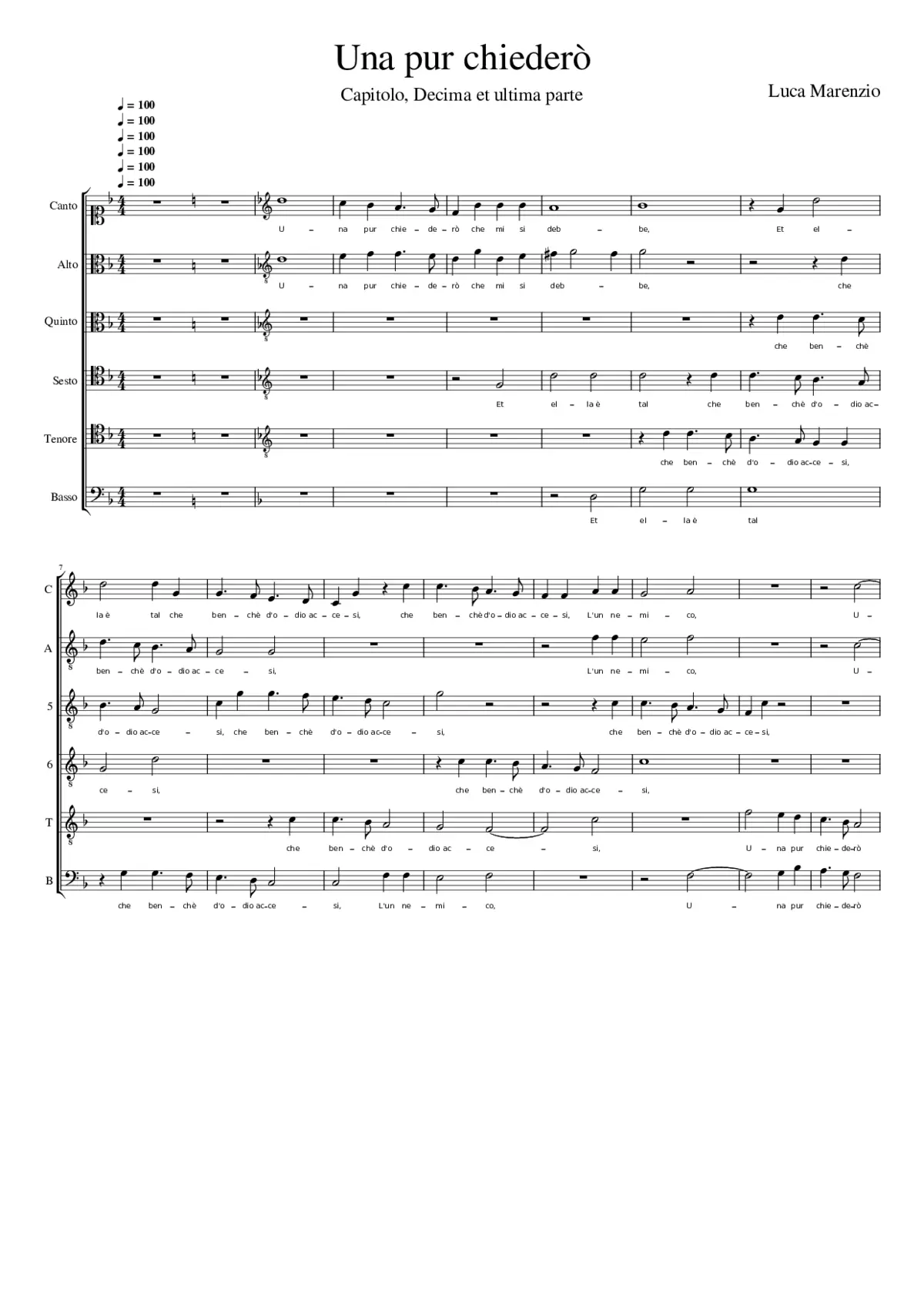 Una pur chiederò - Page 1