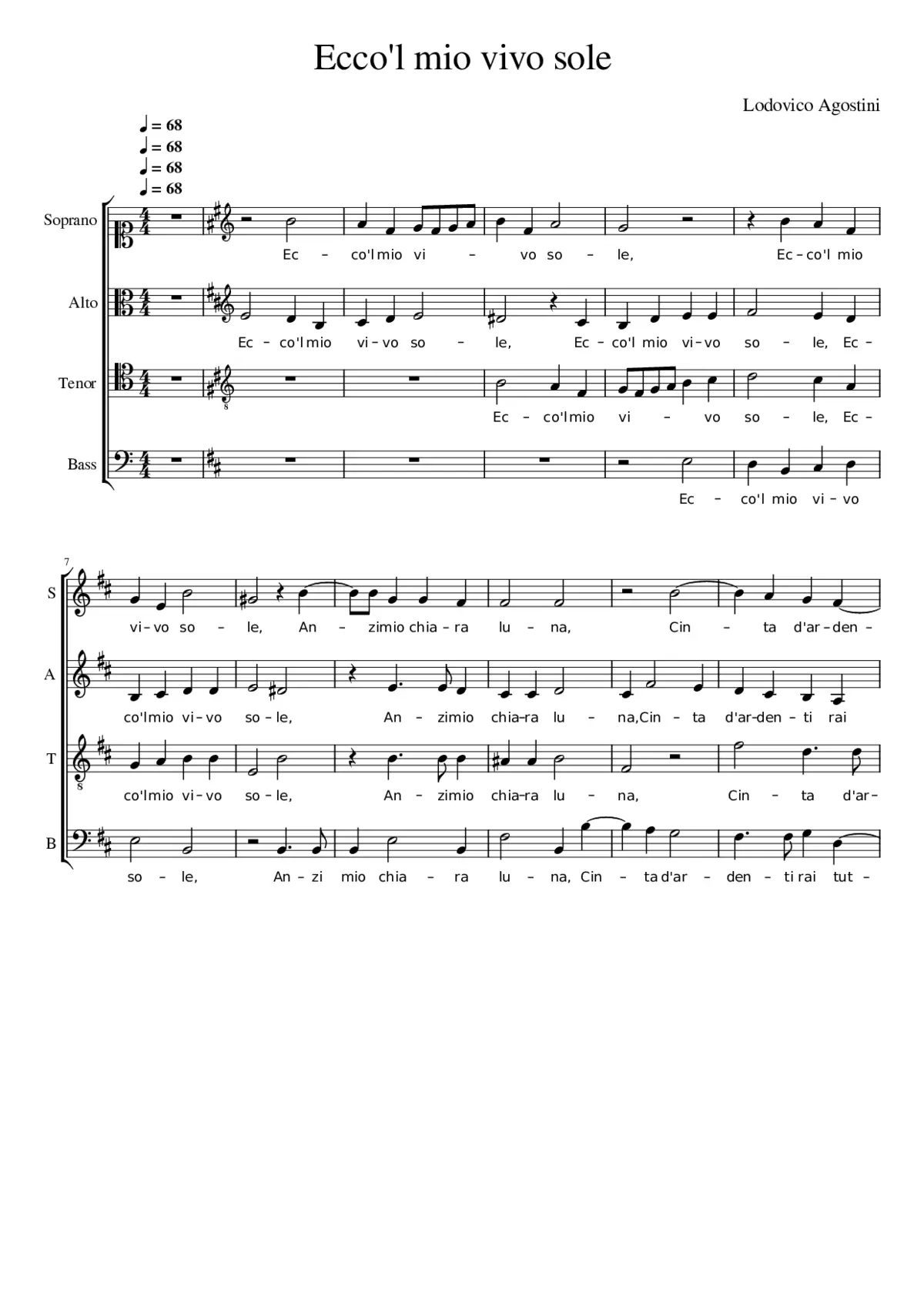 Ecco'l mio vivo sole - Page 1