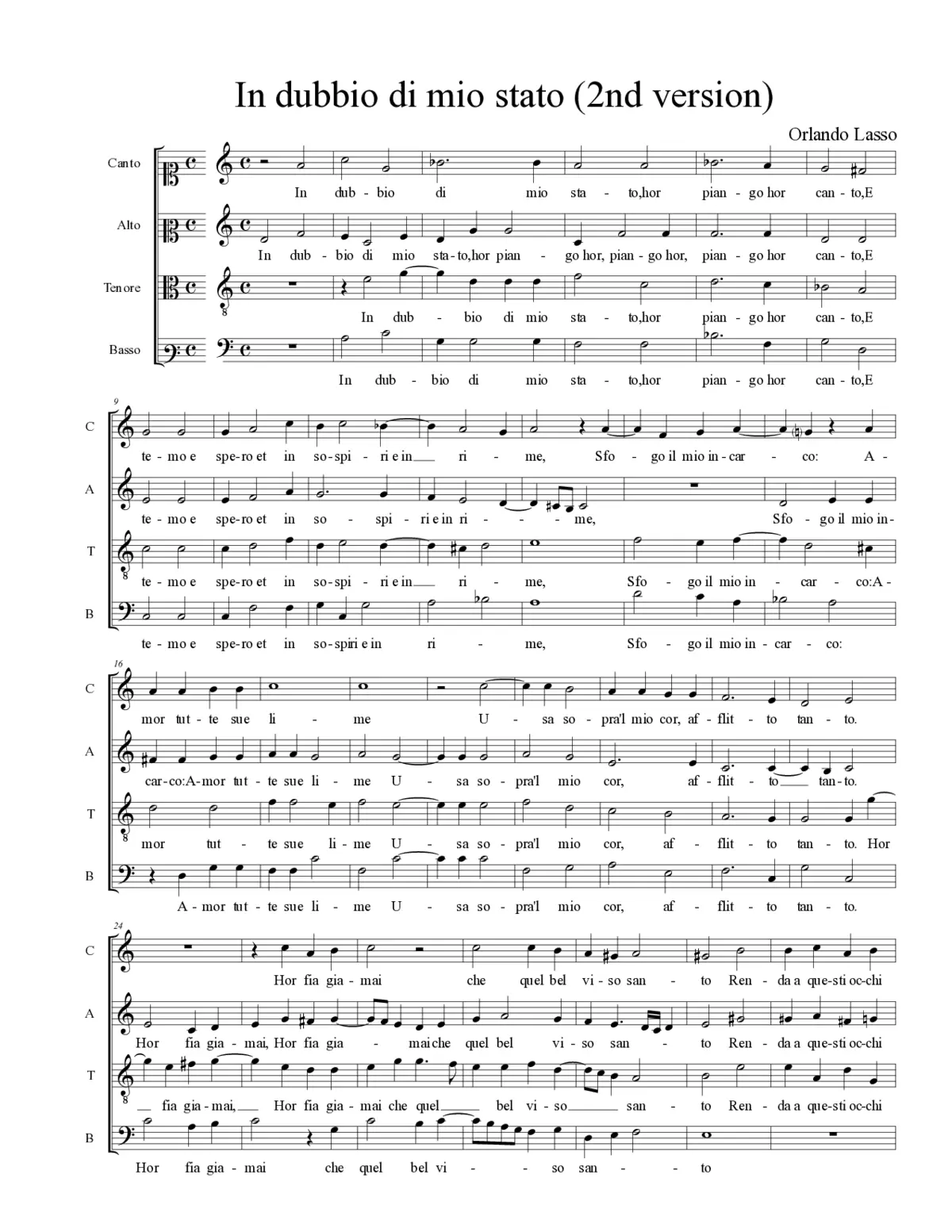 In dubbio di mio stato (2nd version) - Page 1