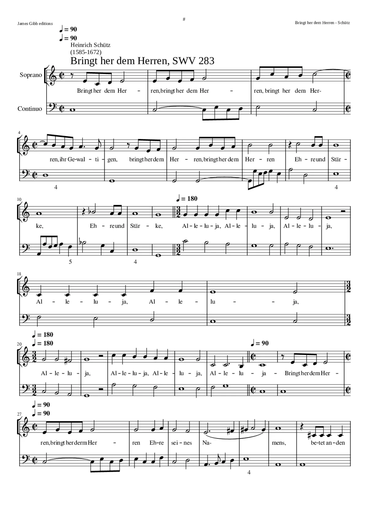 Bringt her dem Herren SWV 283 - Page 1