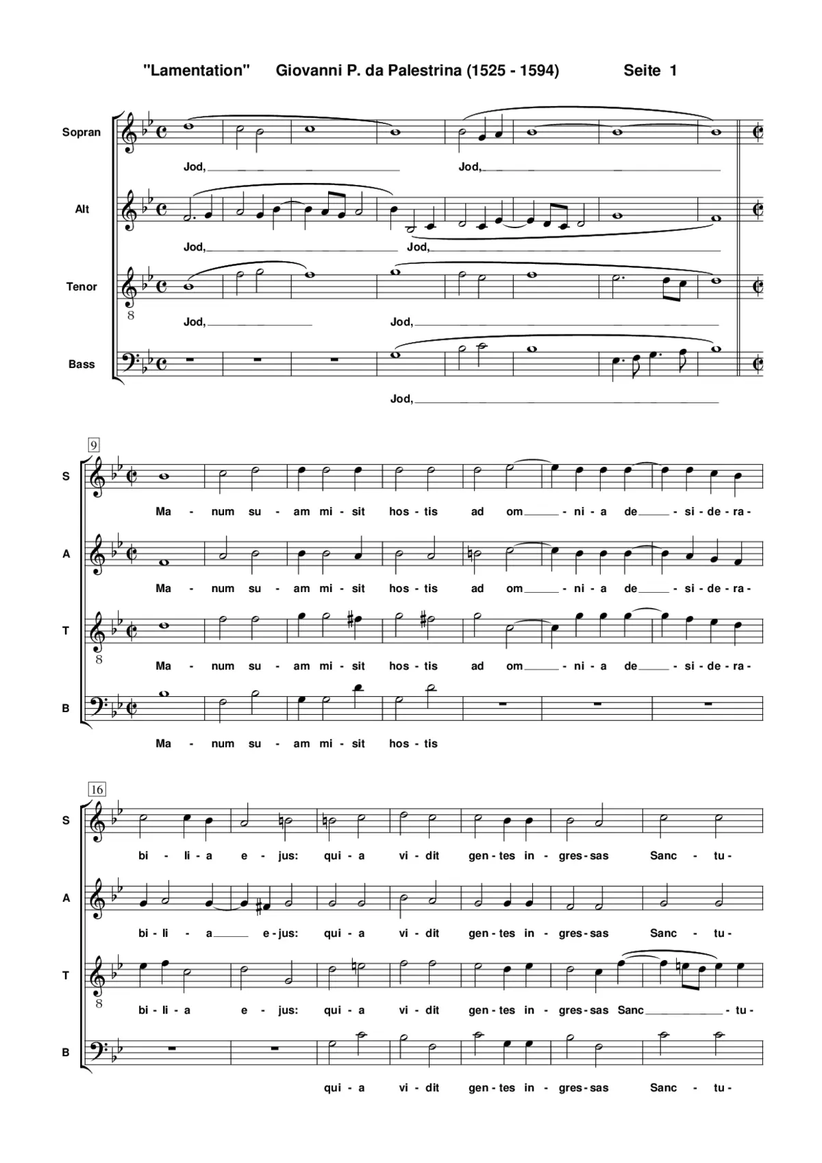 Jod, Manum suam misit hostis - Page 1