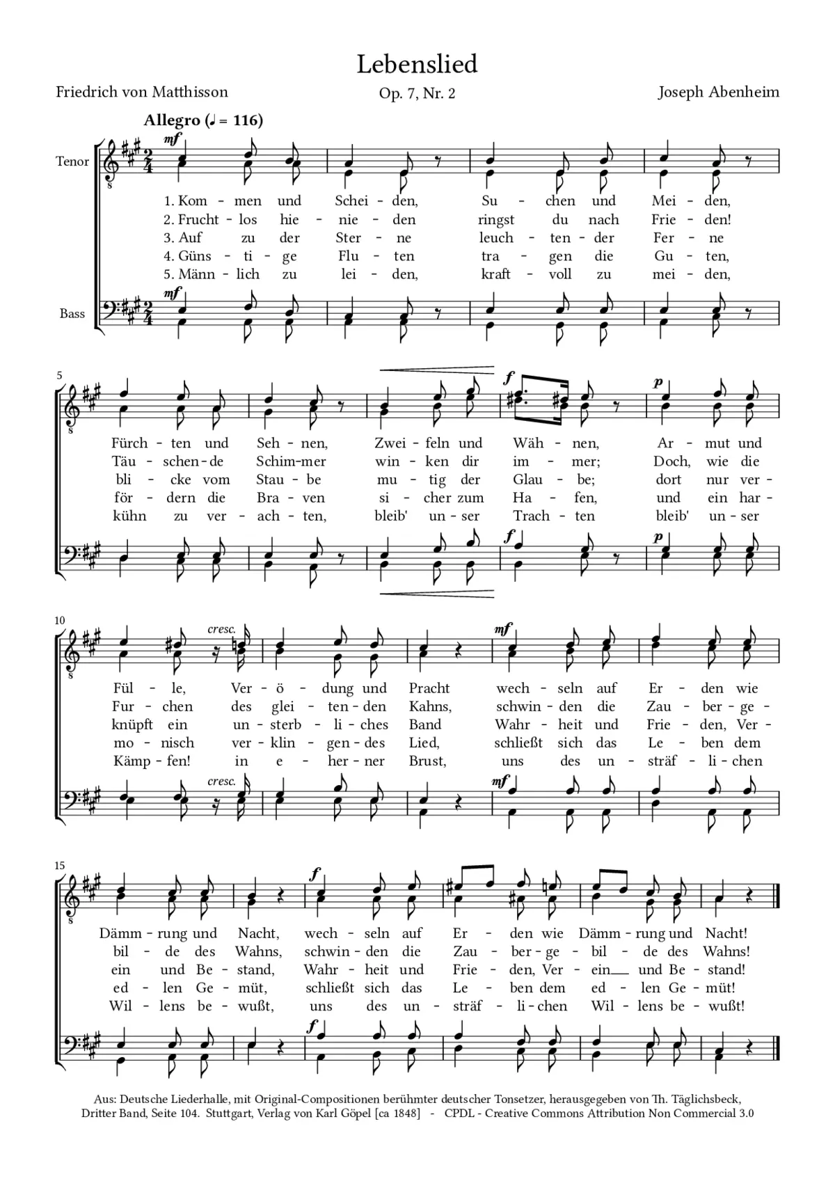 Lebenslied - Page 1