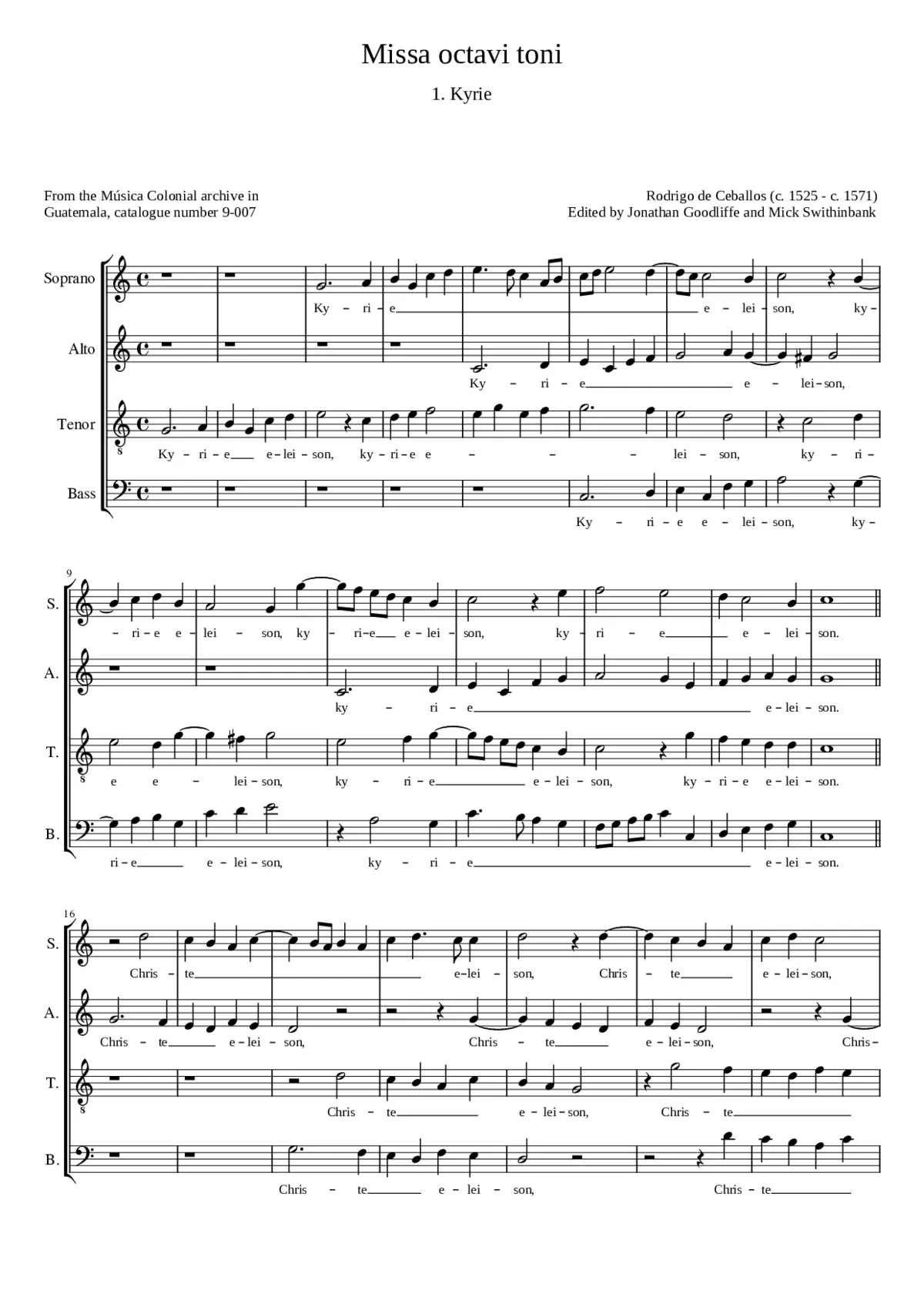 Missa octavi toni - Page 1