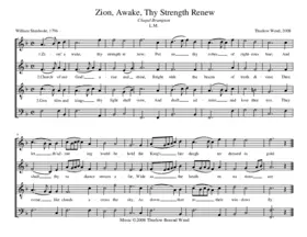 Zion, awake, thy strength renew