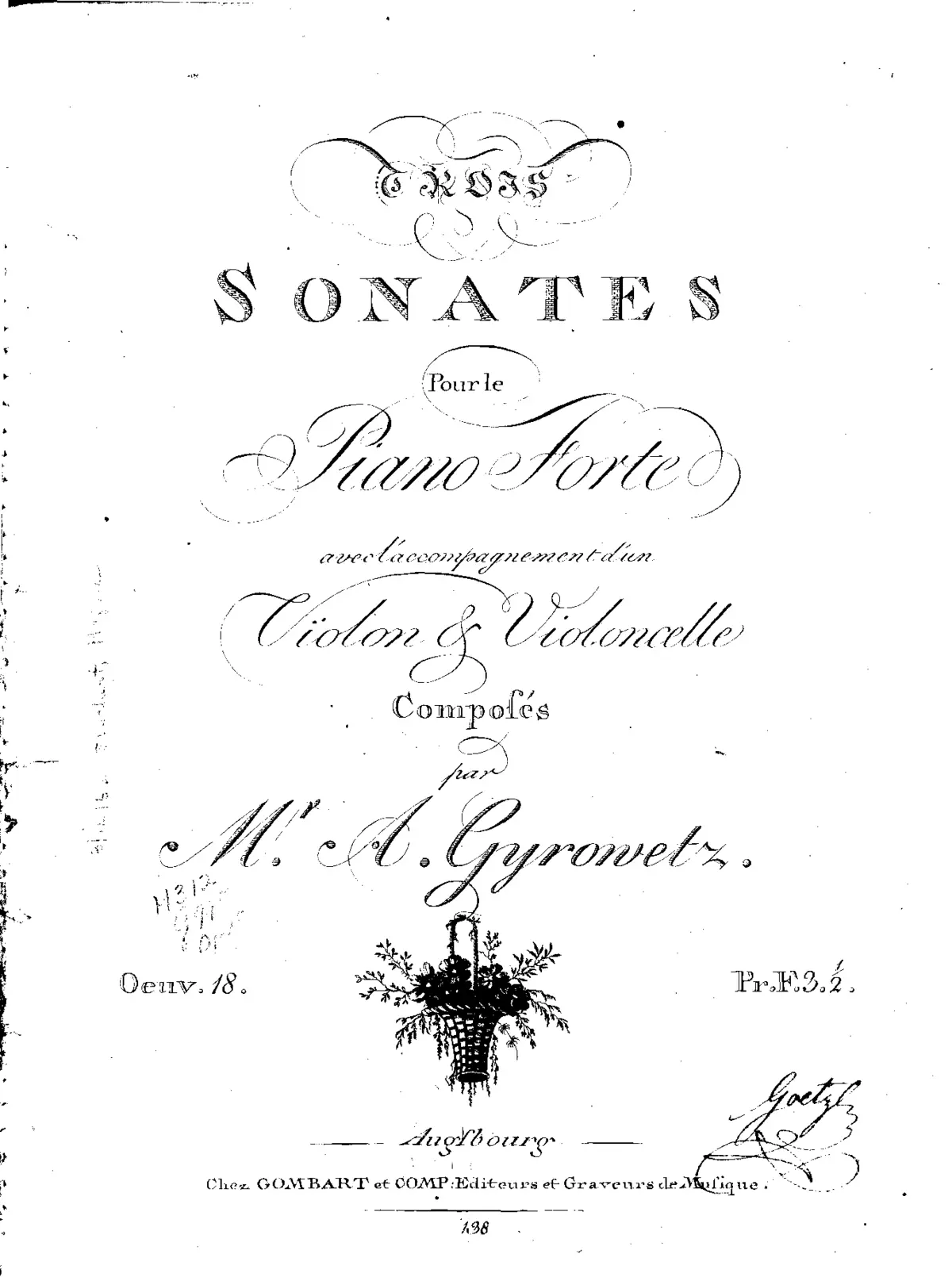 3 Sonatas for Piano, Violin and Violoncello - Page 1