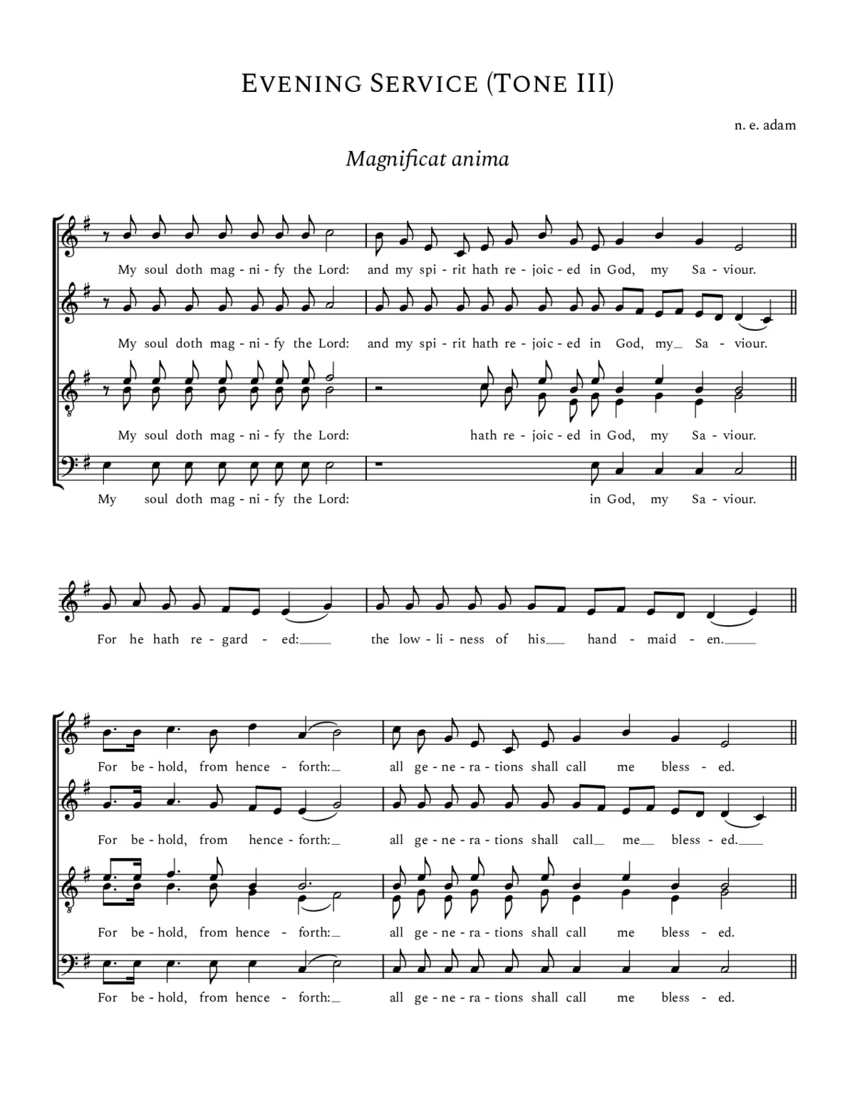 Evening Service (Tone III) - Page 1