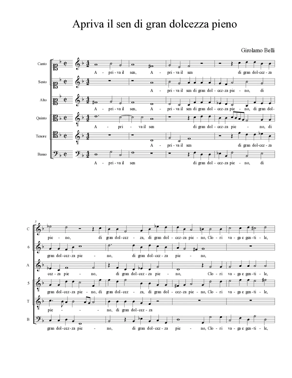 Apriva il sen di gran dolcezza pieno - Page 1