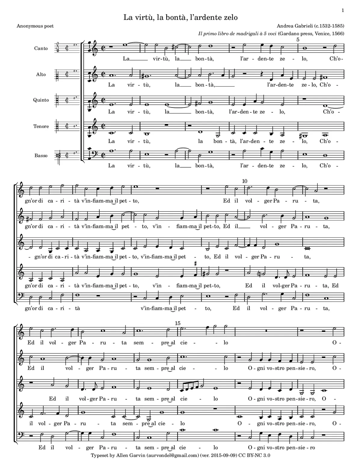 La virtù, la bontà, l'ardente zelo - Page 1