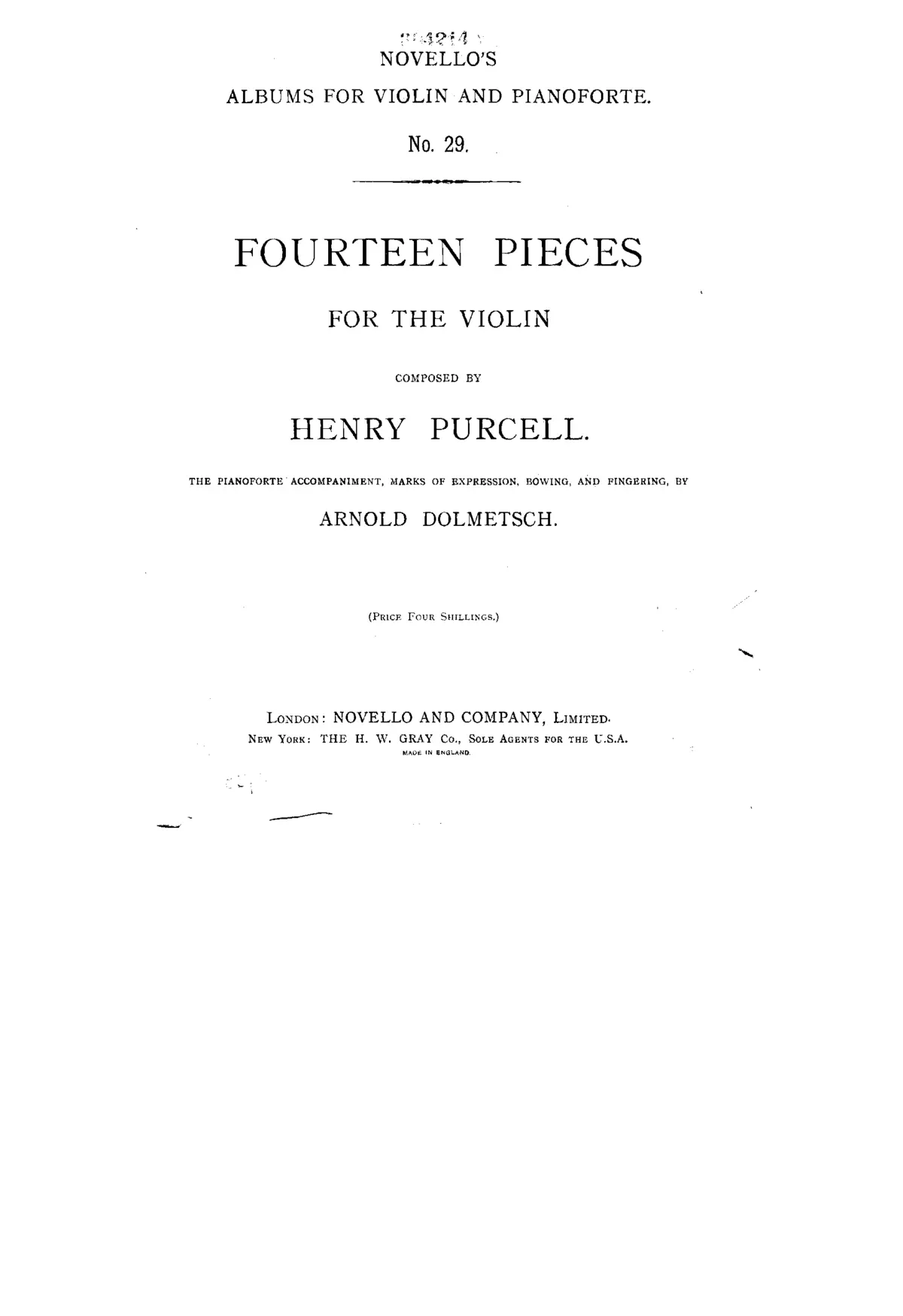 14 Pieces for the Violin - Page 1
