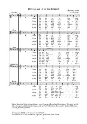 Der Tag der ist so freudenreich à 5