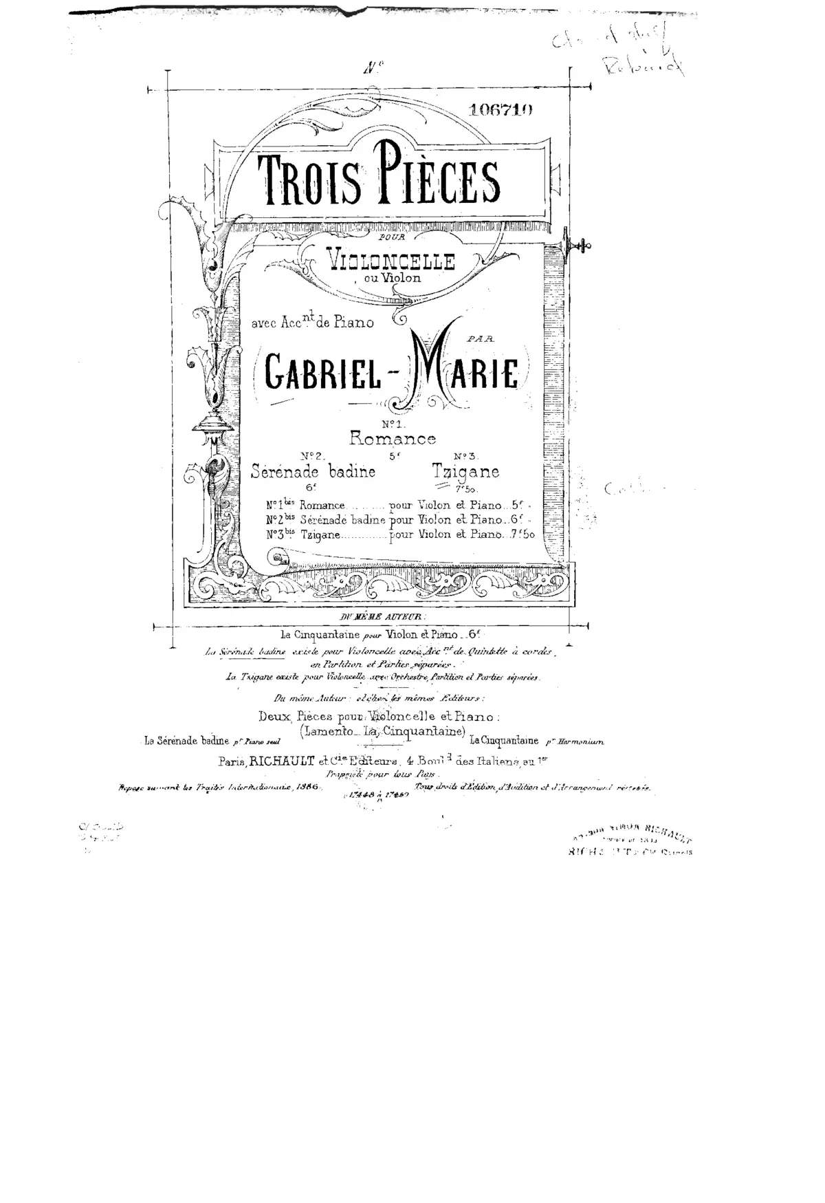 3 Pieces for Cello and Piano - Page 1