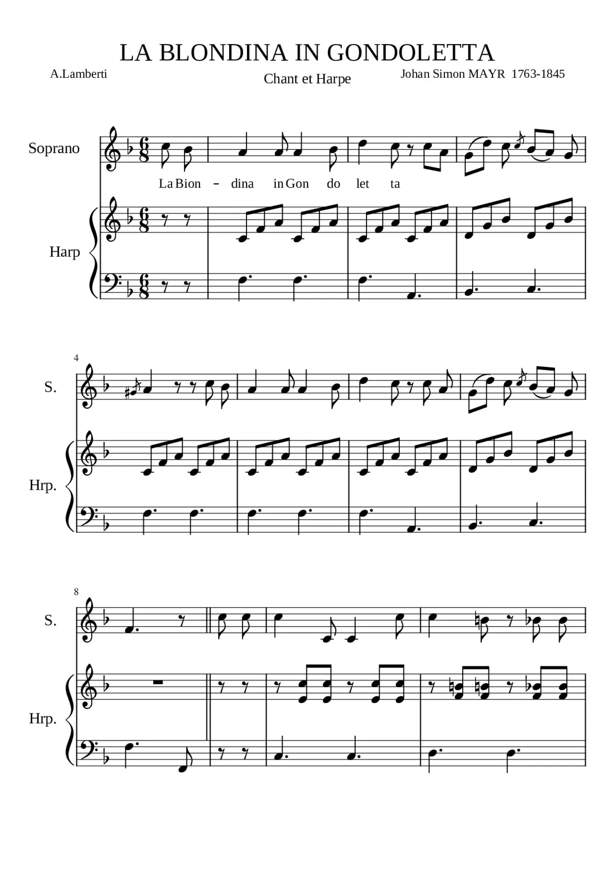Op. 1 La Biondina - Page 1